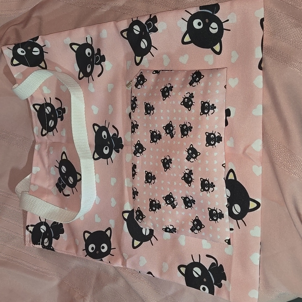 Hello Kitty's Cute Pink Cat, Chococat, Tote Bag and Matching Zippered Po…